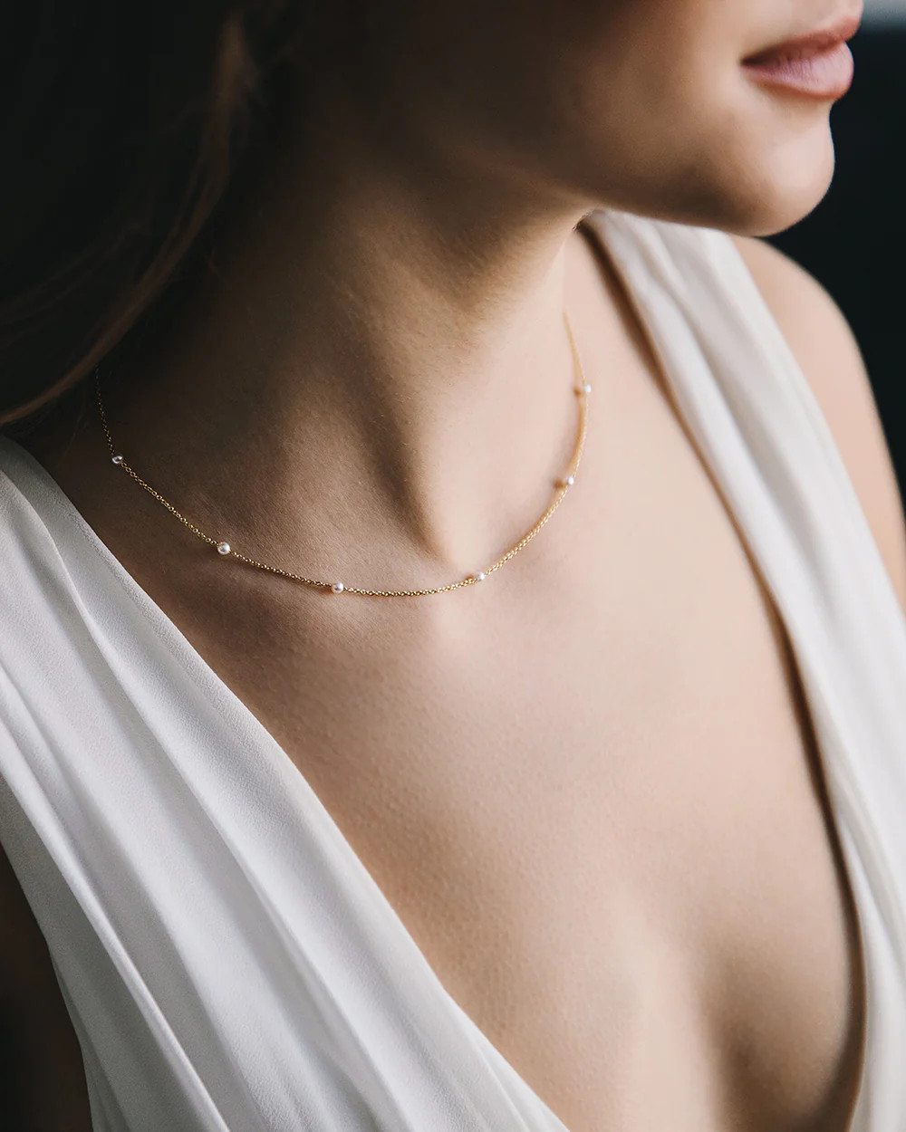 Delicate Scattered Pearl Necklace | Dareth Colburn