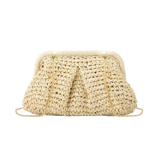 GOKTOW Straw Dumpling Clutch Purse,Summer Vacation Beach Crossbody Bag for Women,Raffia Wicker Ra... | Amazon (US)