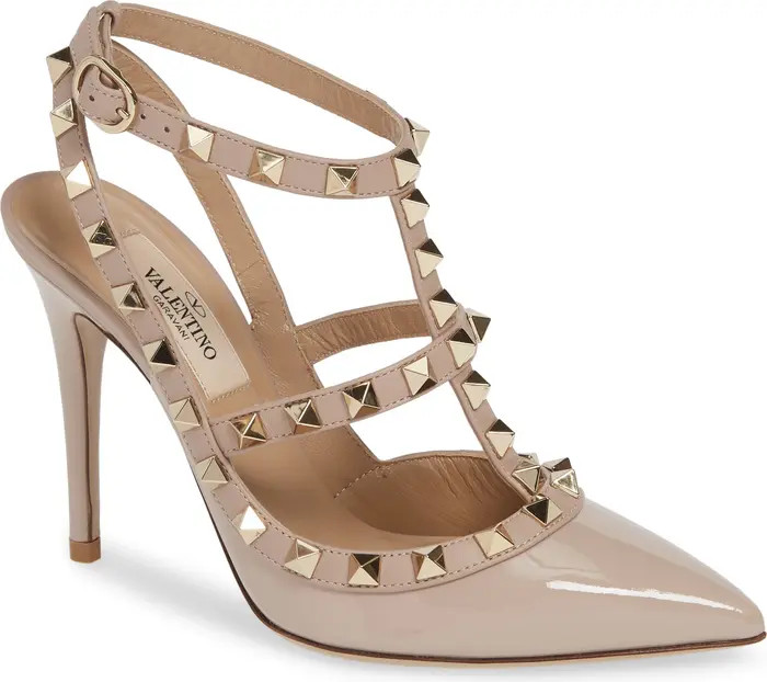 Valentino Garavani Rockstud T-Strap Pointed Toe Pump (Women) | Nordstrom | Nordstrom