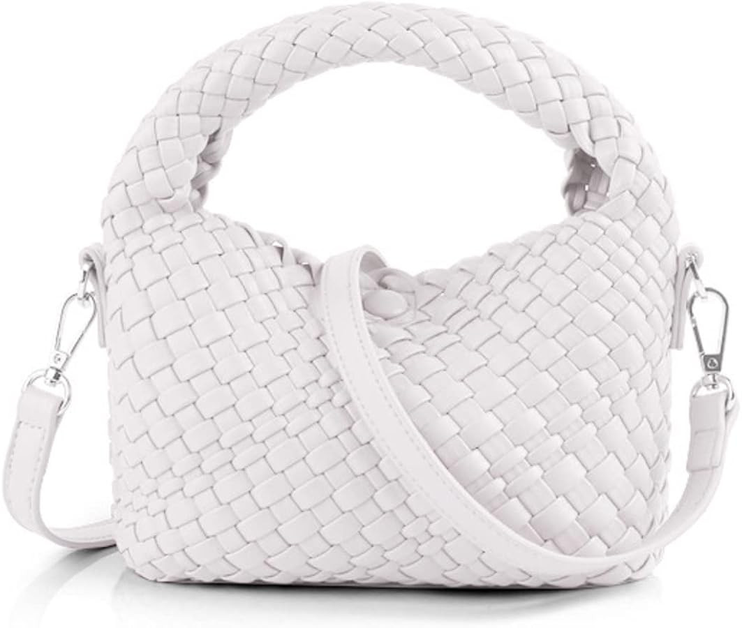 Women Woven Tote Small Crossbody Bag, Weave Quilted Purse Square Shoulder Bag Woven Handbag with ... | Amazon (US)