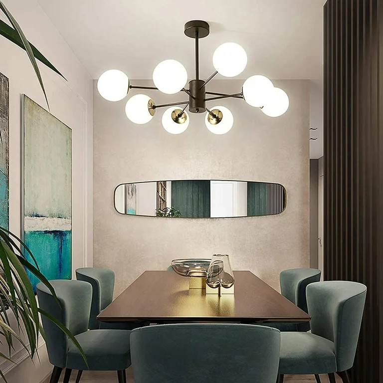 Aohuada 8-Light Glass Gold Globes Modern Sputnik Chandelier Mid Century Pendant Lighting Fixture ... | Walmart (US)