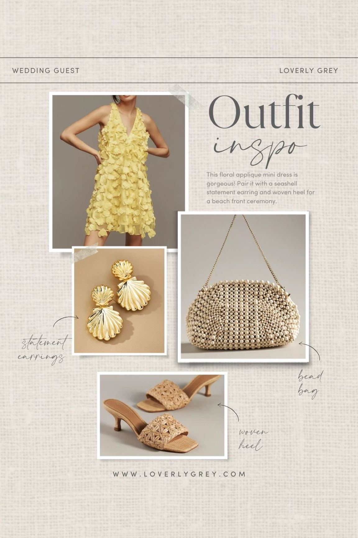 Wedding guest outfit idea. I love this floral applique dress and beaded clutch for a beach front wedding. Loverly Grey, wedding guest 

#LTKStyleTip #LTKWedding #LTKSeasonal