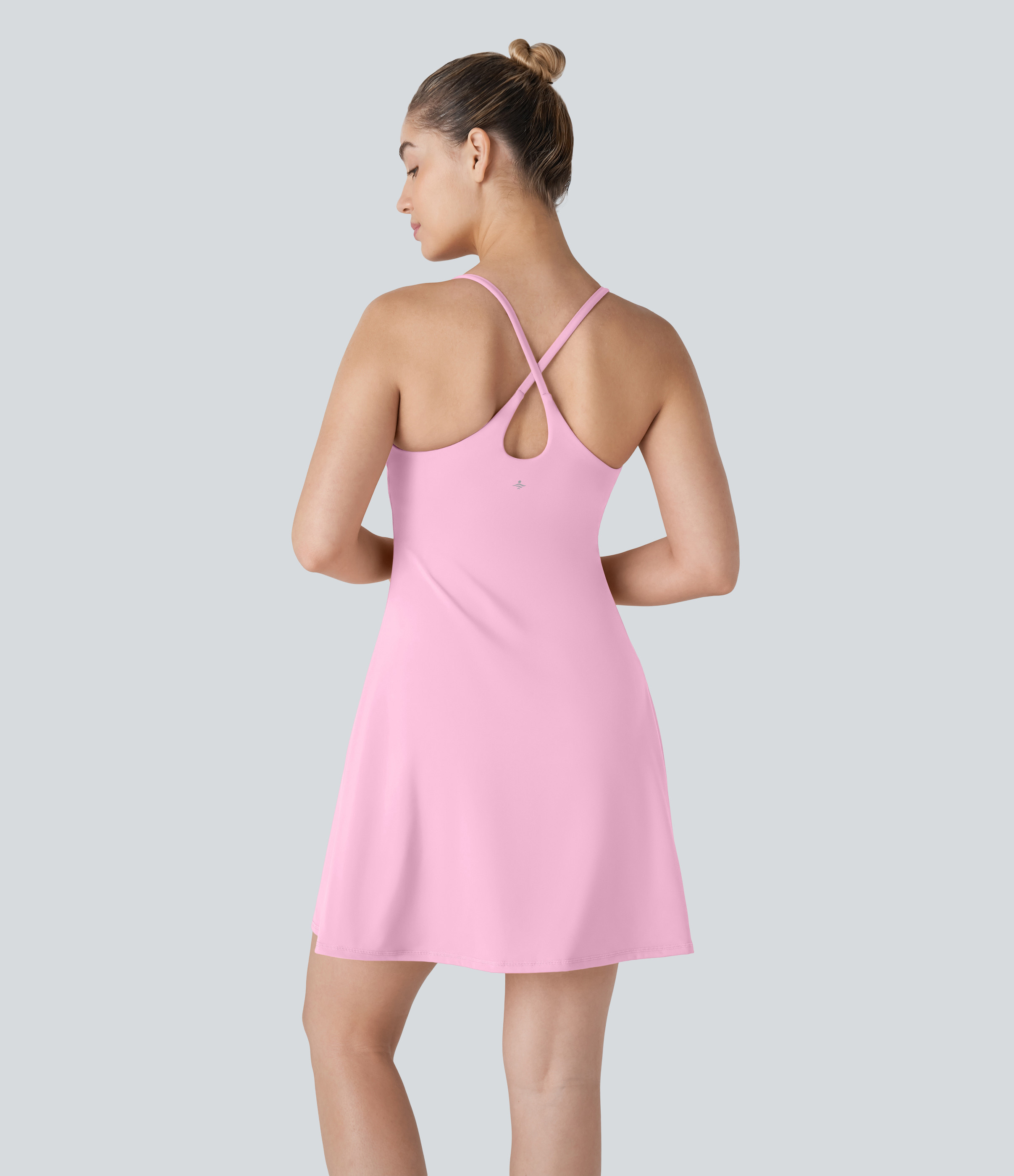 Halara SoftlyZero™ Plush Backless Active Dress-Longer Length-Easy Peezy Edition Workout Dress - Nosegay - L(Long) | HALARA