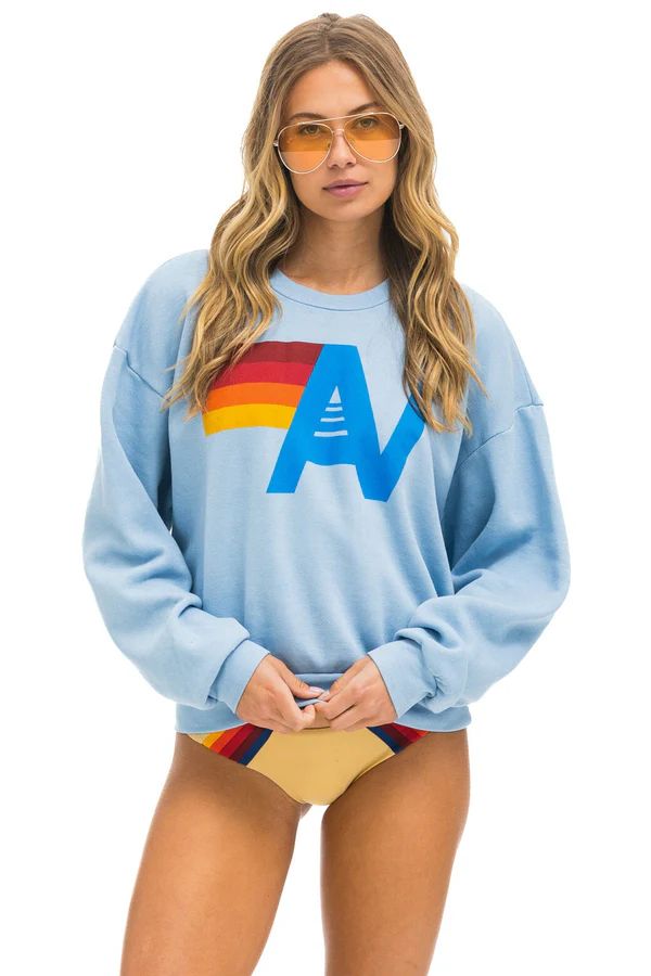 LOGO RELAXED CREW SWEATSHIRT - ICE | Aviator Nation