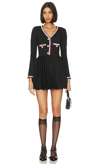 self-portrait Knit Mini Dress in Black. - size L | Revolve Clothing (Global)