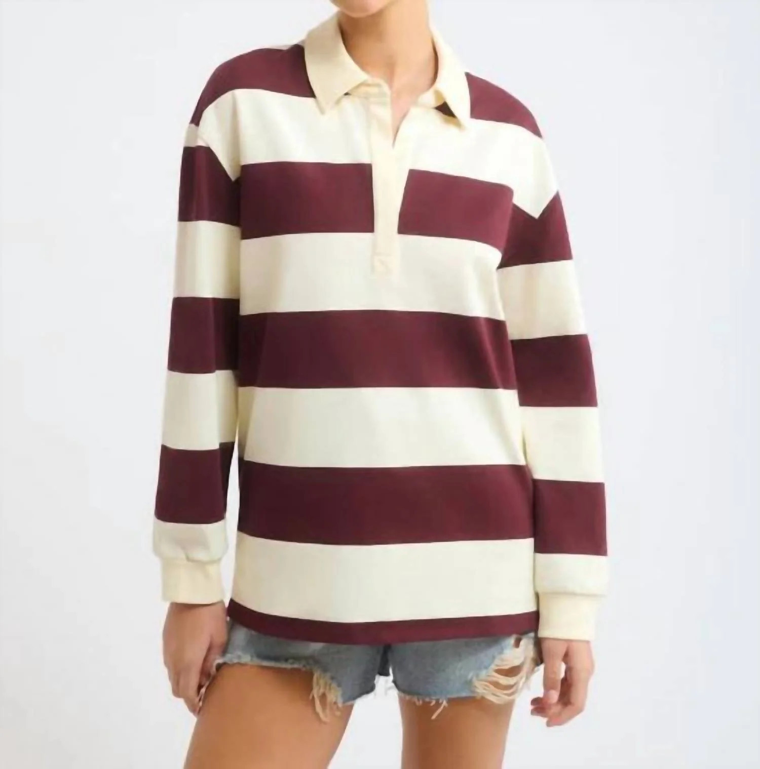 Ivy League Pullover Top In Harvard Stripe | Shop Simon