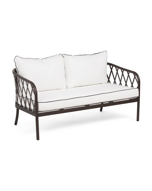 59x28.75 Outdoor Metal Frame Loveseat Sofa | TJ Maxx