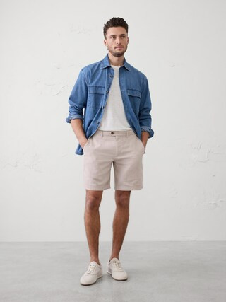 Slim-Fit 7" Linen-Blend Short | Banana Republic Factory