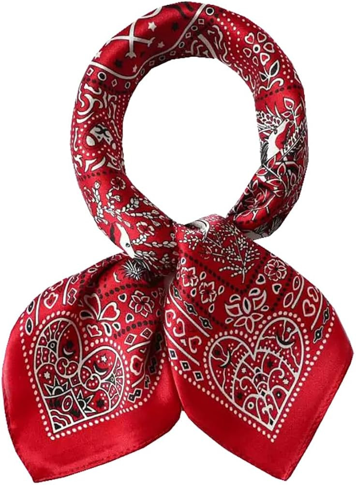 ANDANTINO 100% Pure Mulberry Silk Small Square Scarves -21'' x 21''- Digital Printed Neckerchief ... | Amazon (US)