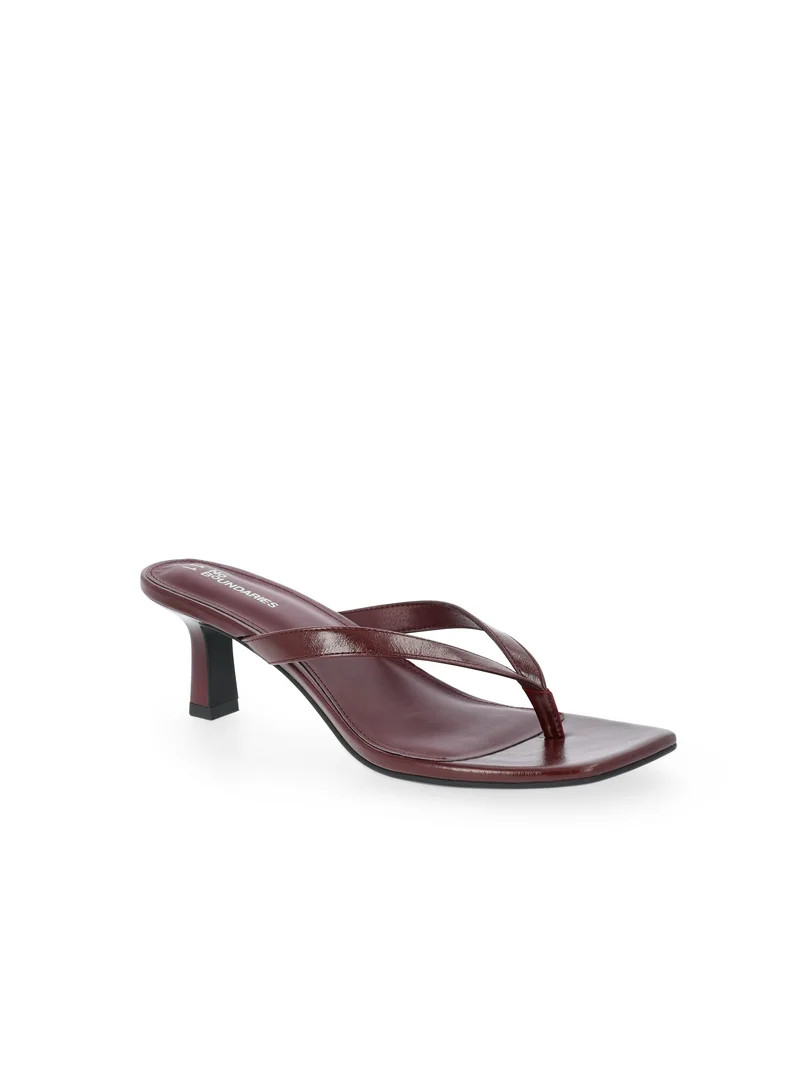 No Boundaries Kitten Heel Thong Sandals, Women’s | Walmart (US)