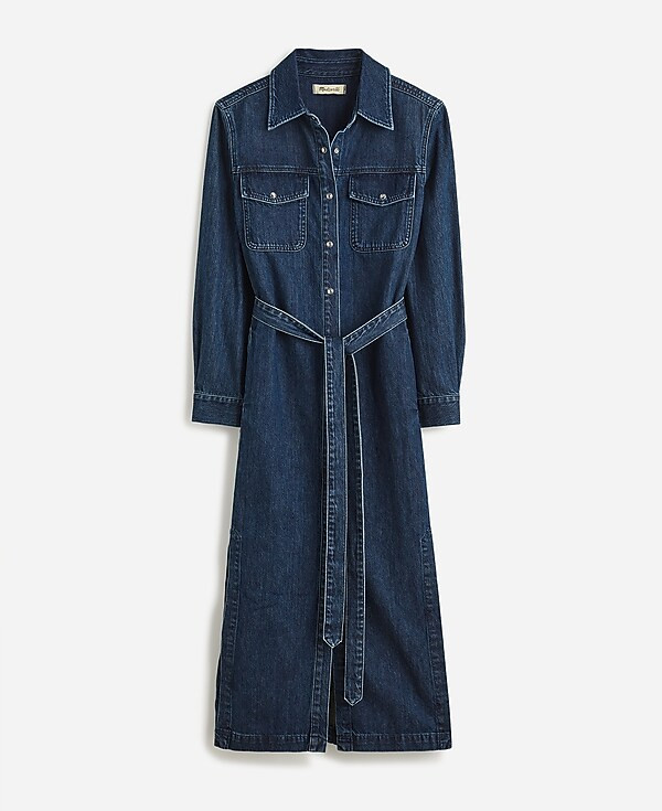 Denim Tie-Waist Midi Shirtdress in Avenida Wash | Madewell | Madewell