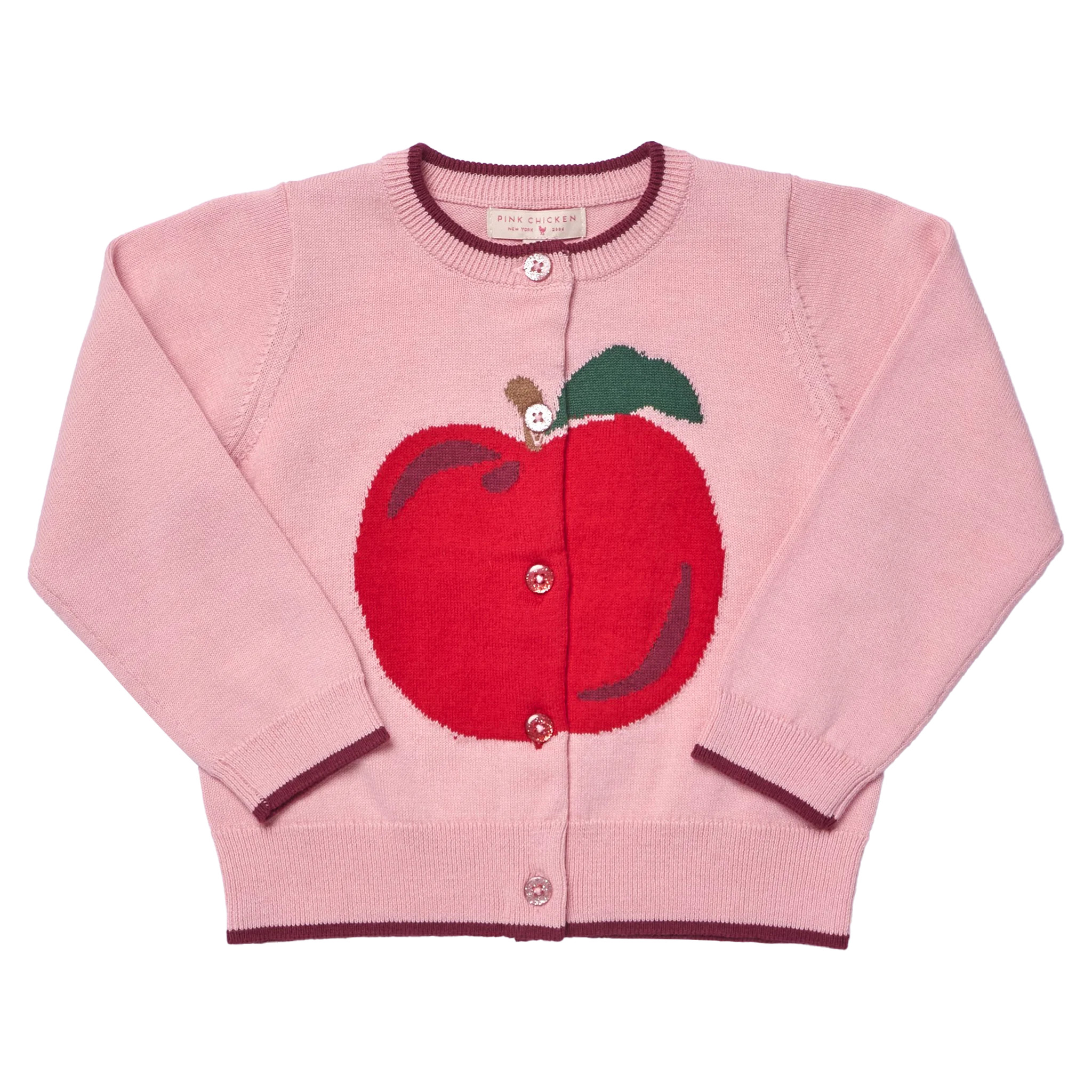 Girls Maude Sweater - Crisp Apple | Pink Chicken