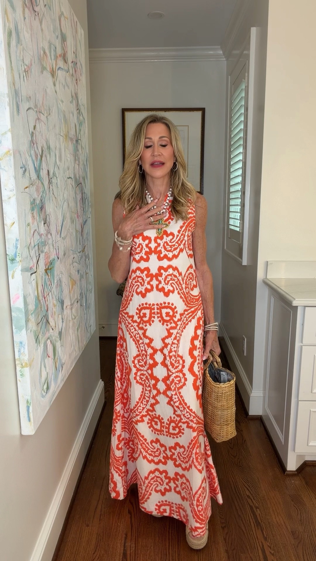 My go-to dress for when I want to look nice but want it to be easy!  Paired with turquoise jewelry, raffia sandals and a rattan bag!

#LTKootd #LTKdayinmylife #LTKSeasonal