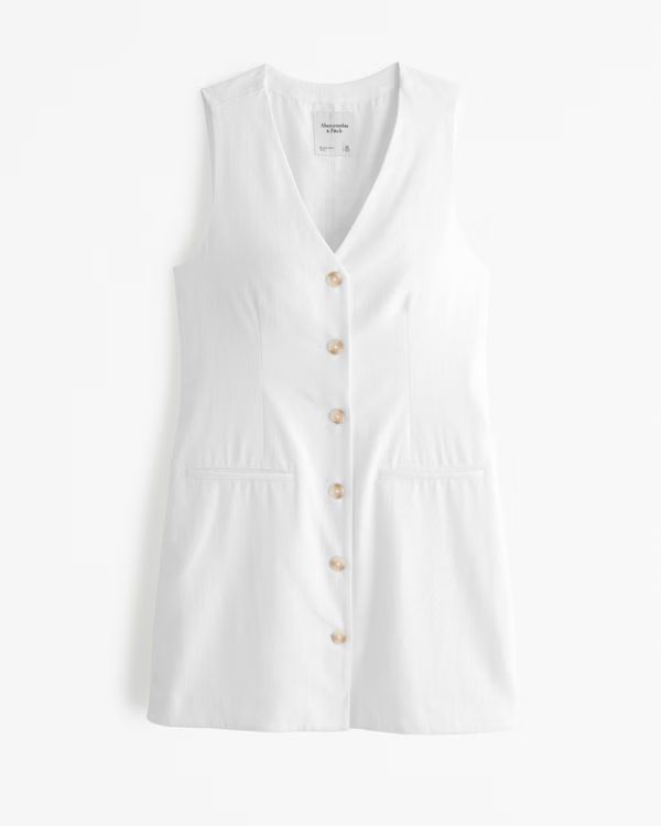 The A&F Mara Linen-Blend Vest Mini Dress | Abercrombie & Fitch (UK)