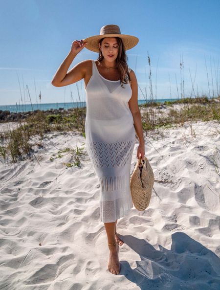 White swimsuit and crochet style beach coverup from cupshe 

DISCOUNT CODE: BEREZ15: 15% off orders $70+ BEREZ20: 20% off orders $109+ 

#coverup #beachcoverup #cupshe #swimsuit 

#LTKsalealert #LTKFind #LTKSeasonal