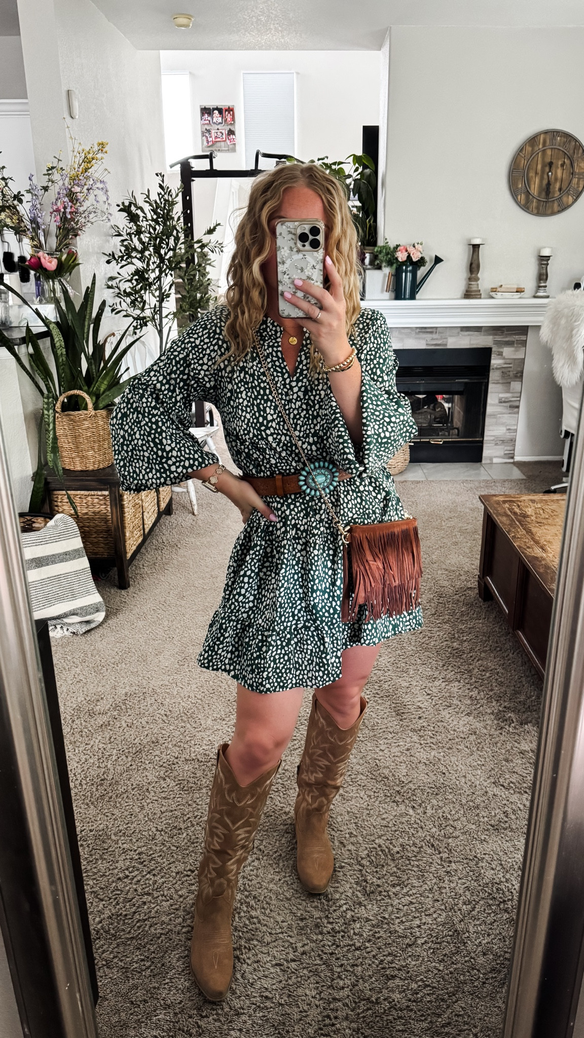 Country concert outfit— green boho summer dress, western belt, fringe piece, and cowboy boots 




Nashville outfits, western outfit, festival outfit, western boots, western boho outfit, amazon outfits 2026, concert outfit ideas, summer outfit amazon, Amazon outfit ideas, summer concert outfit, summer festival, rodeo outfit

#LTKPetite #LTKSaleAlert #LTKSeasonal