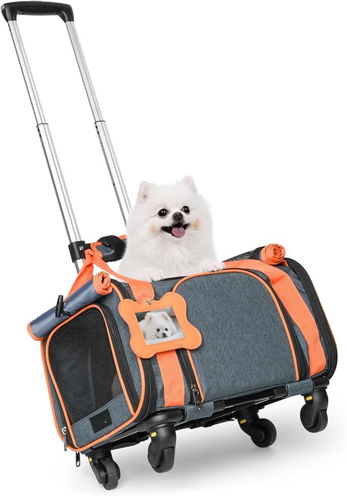 LOOBANI Pet Carrier with Wheels,Pet Carrier Airline Approved 18x11x11 for Small Dogs & Cats Puppy... | Amazon (US)