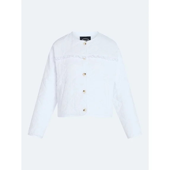 Scoop Women's Cotton Eyelet Jacket with Puff Sleeves, Sizes XS-XXL | Walmart (US)