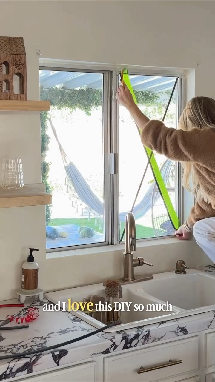 Save and comment SHOP below for a link.

This vinyl trim window mullion DIY took my builder-grade windows from basic to custom for under $30. I started with a classic grid in the living room, then got a little braver and did a cottage-style diamond pattern in the kitchen. Same DIY, two totally different vibes. Cut to size, peel, stick onto a clean window… and you’re done. Ten out of ten, would do again.

#DIYHome #WindowMullions #BuilderGradeToCustom #CottageStyle #HomeDIY