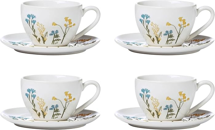 Lenox 896612 Wildflowers 8-Piece Espresso Cups & Saucers Set | Amazon (US)