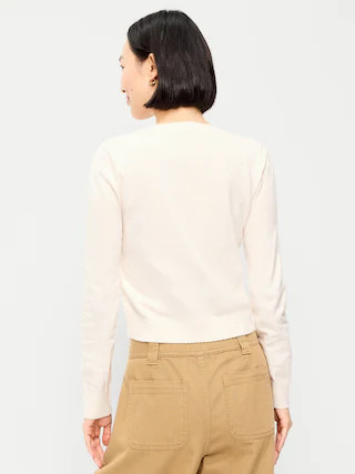 SoSoft Lite Cropped Crew-Neck Cardigan | Old Navy (CA)