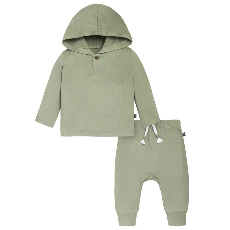 Modern Moments by Gerber Baby Boy Hooded Hacci Top and Pant Set, Sizes 0/3 Months - 24 Months - W... | Walmart (US)