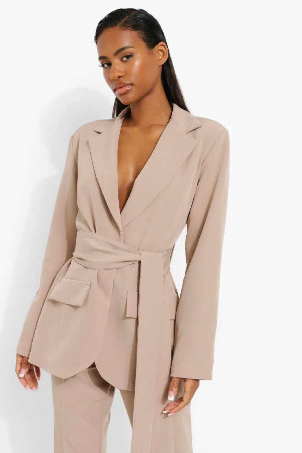 Jackets & Coats | Obi Tie Waist Tailored Blazer | boohoo | boohoo (US & Canada)