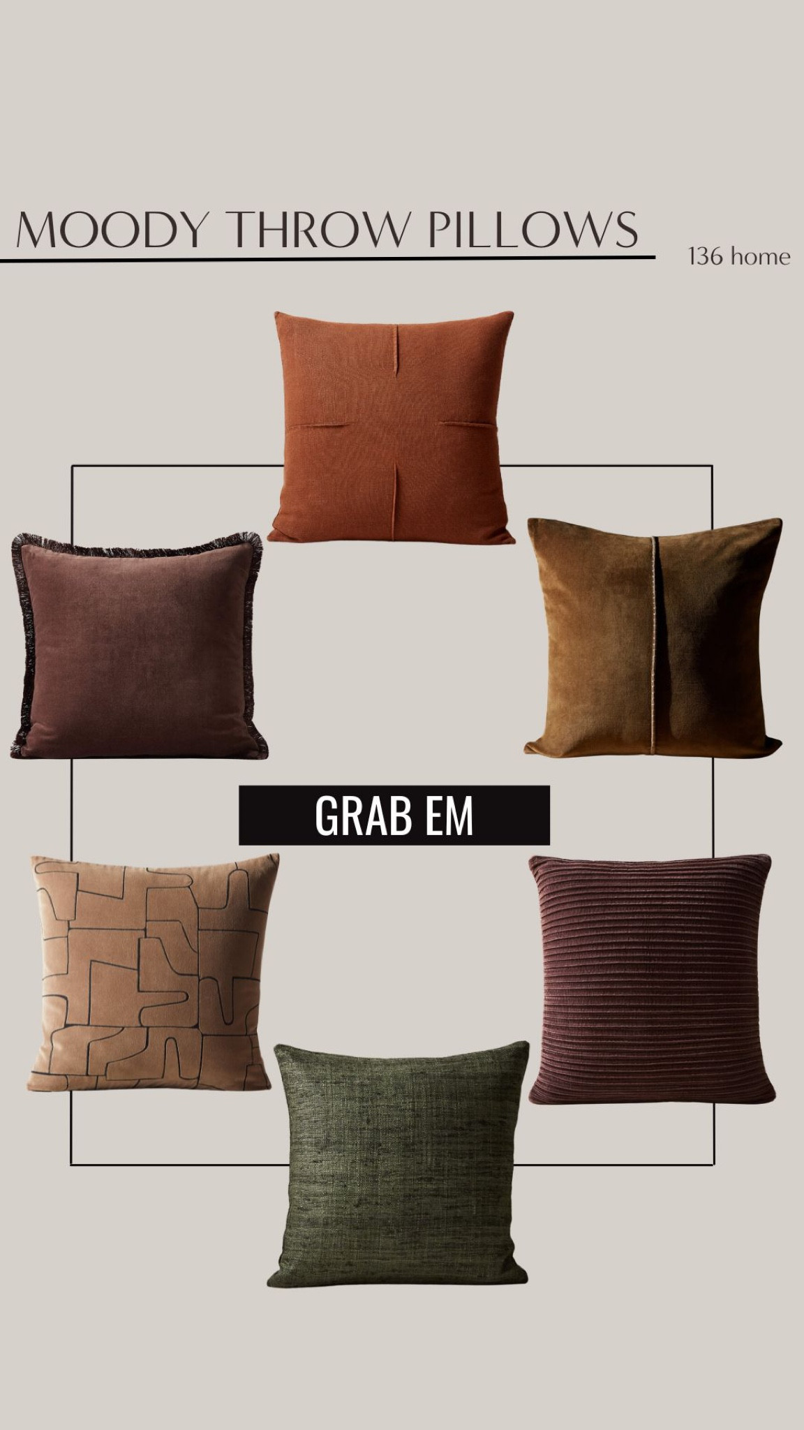 Moody Throw Pillows #moody #moodyinteriors #throwpillow #pillow #interiordesign #interiordecor #homedecor #homedesign #homedecorfinds #moodboard 

#LTKhome #LTKstyletip #LTKfindsunder100