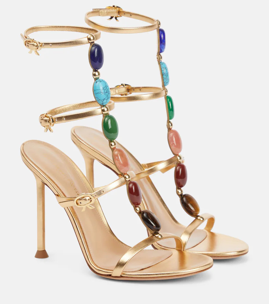 Gianvito Rossi Shanti embellished leather sandals | Mytheresa (UK)
