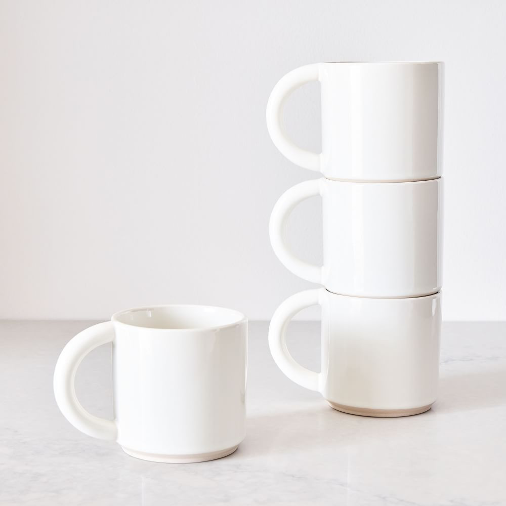 Straight Sided Nested Dinnerware, Mug, Stoneware, White, Set of 4 | West Elm (US)