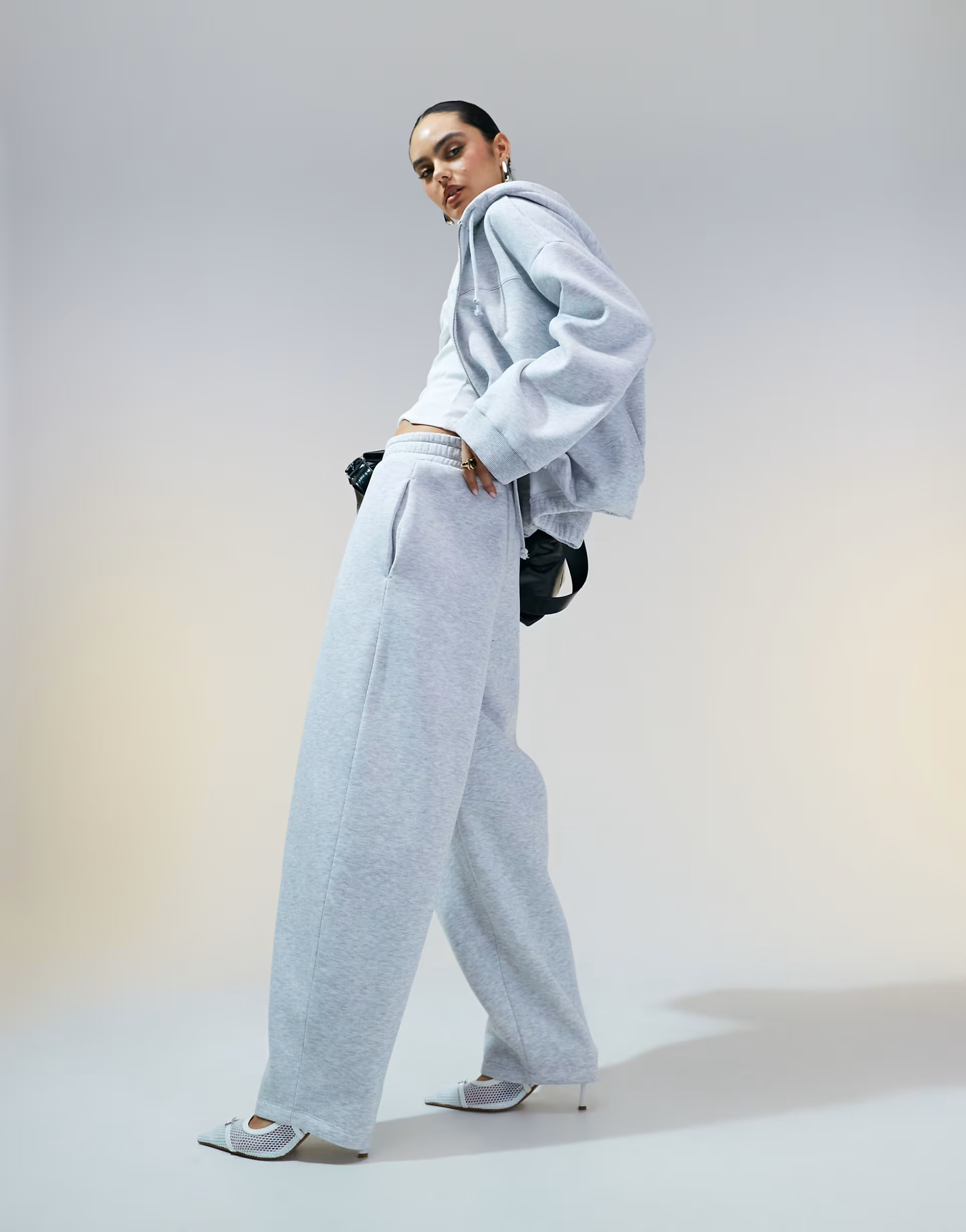 ASOS DESIGN co-ord zip through hoodie and joggger in grey marl - LGREY | ASOS (Global)