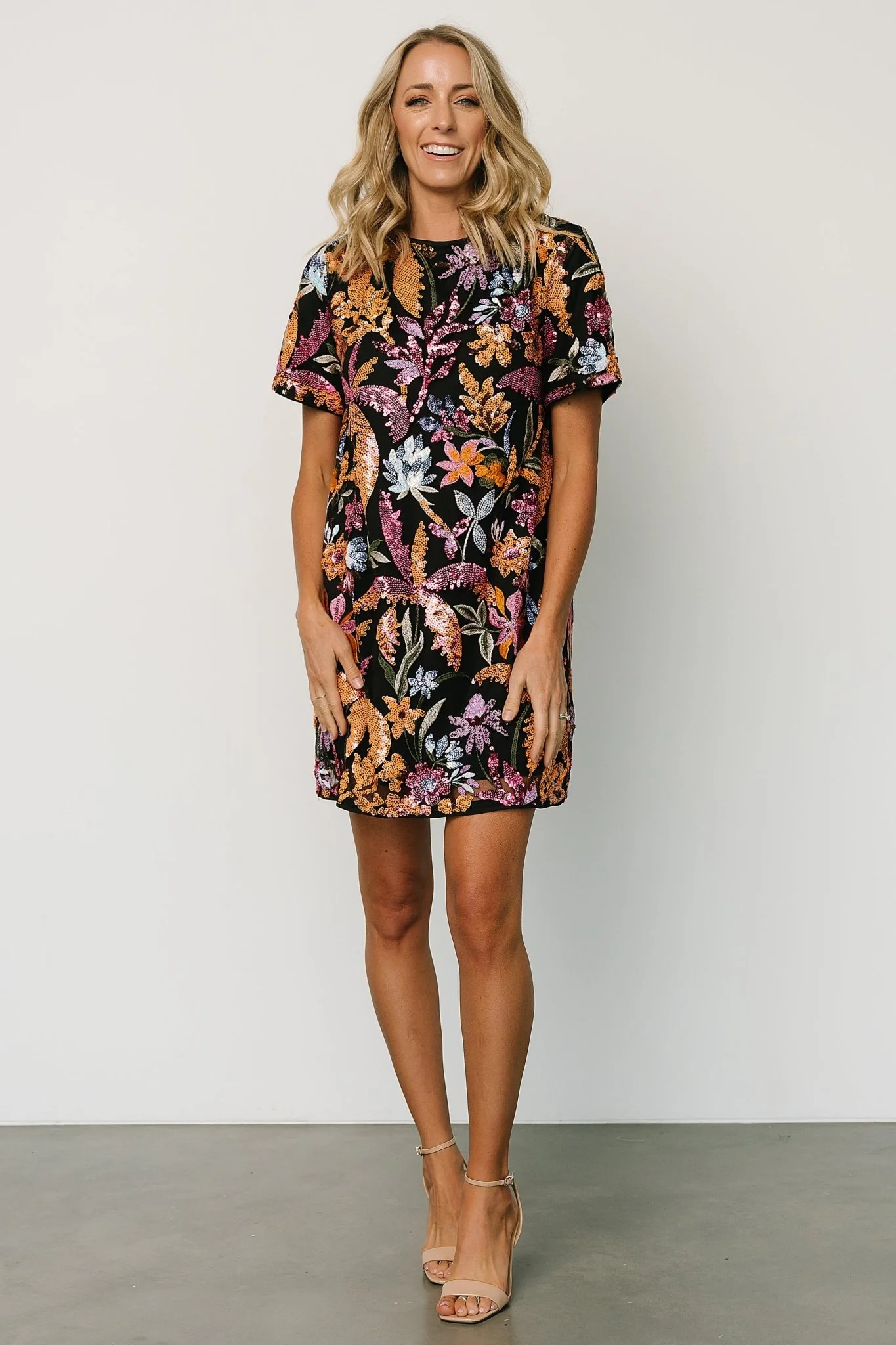 Patricia Sequin Short Dress | Black | Baltic Born