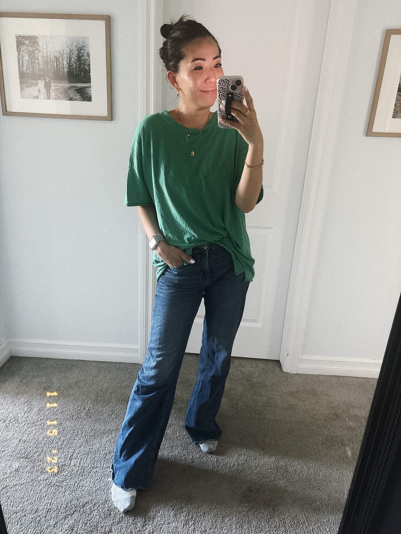 American Eagle oversized t-shirt
Wideleg jeans are so comfy 
True to size wearing 4L in jeanss

#LTKover40 #LTKsalealert