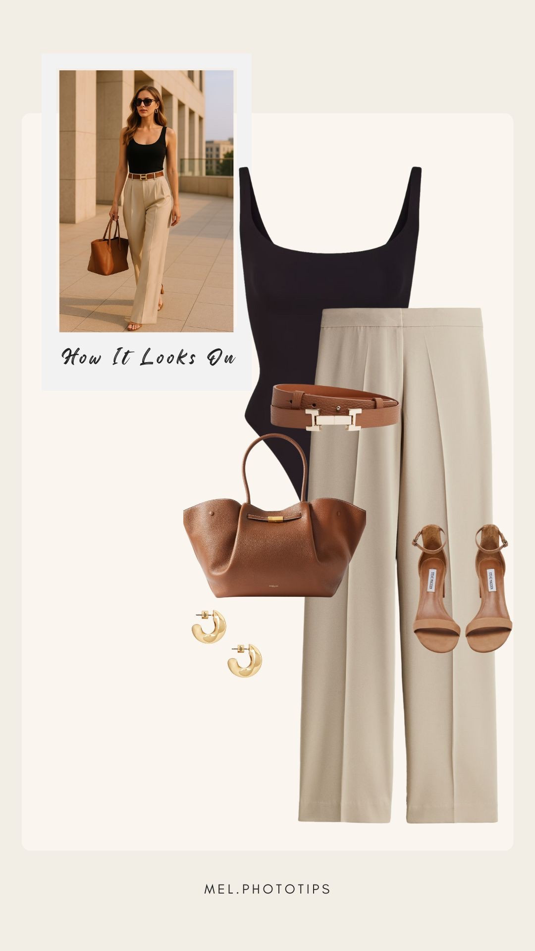 Clean lines + effortless neutrals = the perfect spring outfit. A square-neck bodysuit tucked into pleated trousers, styled with leather sandals and a soft brown tote.
✨ Easy to dress up or down. Add gold hoops + sunglasses to finish the look.
#NeutralTones #ElevatedBasics #LTKstyle

#LTKShoeCrush #LTKWorkwear #LTKStyleTip