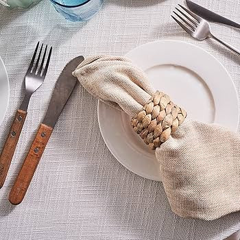 BeiBang Napkin Rings Set of 12, Handmade Woven Napkin Rings, Farmhouse Napkins Rings for Holiday,... | Amazon (US)