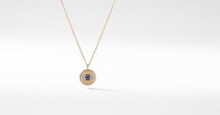 Cable Collectibles Evil Eye Charm Necklace with Blue Sapphire and Diamonds in 18K Gold | David Yurman