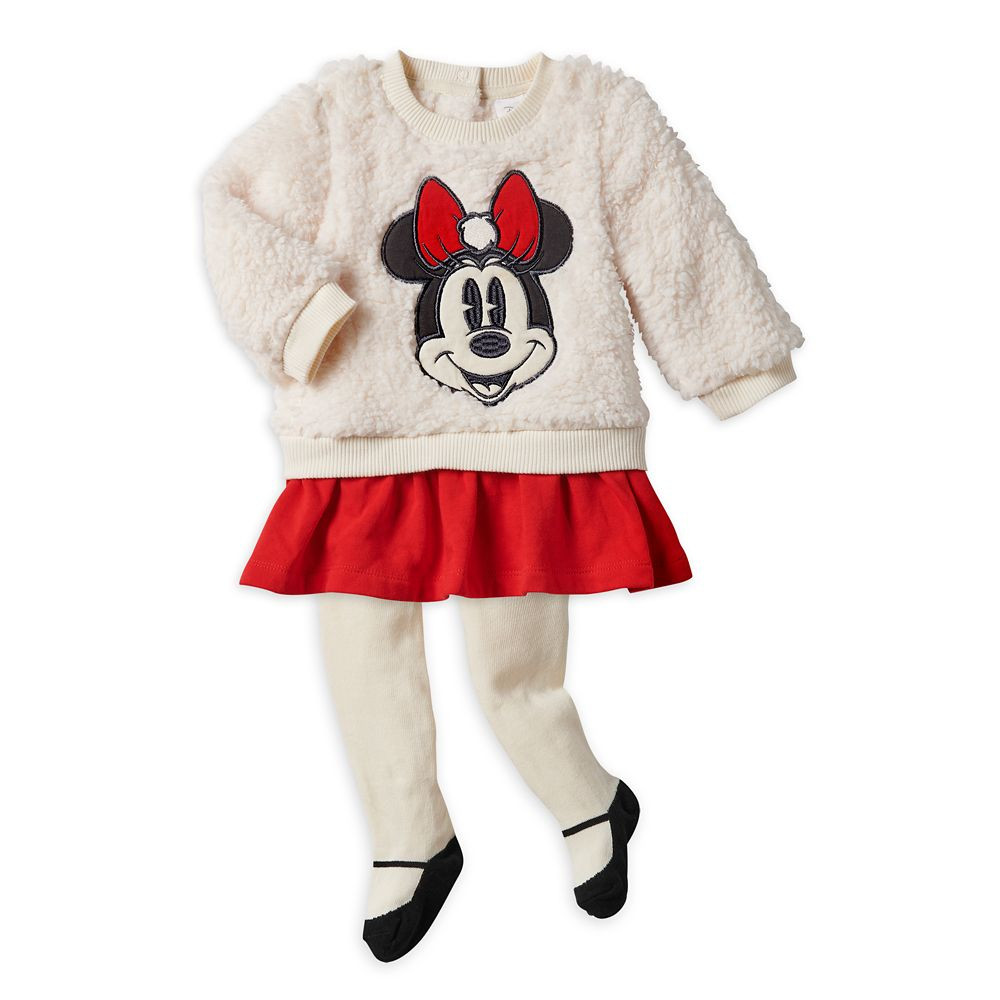 Minnie Mouse Holiday Layered-Look Dress and Tights Set | Disney Store