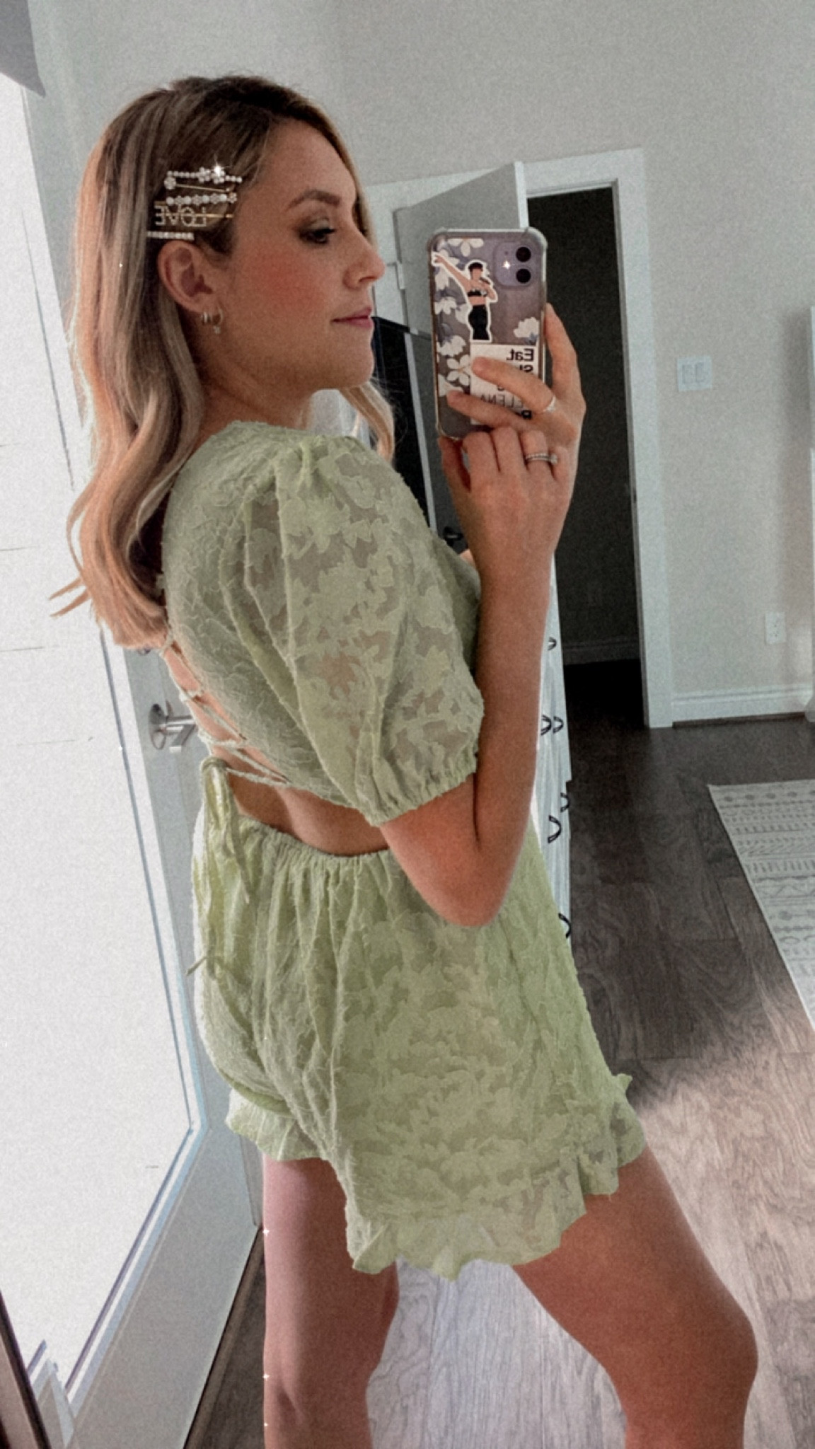 Backless romper . Green romper

#LTKSeasonal #LTKunder50 #LTKsalealert