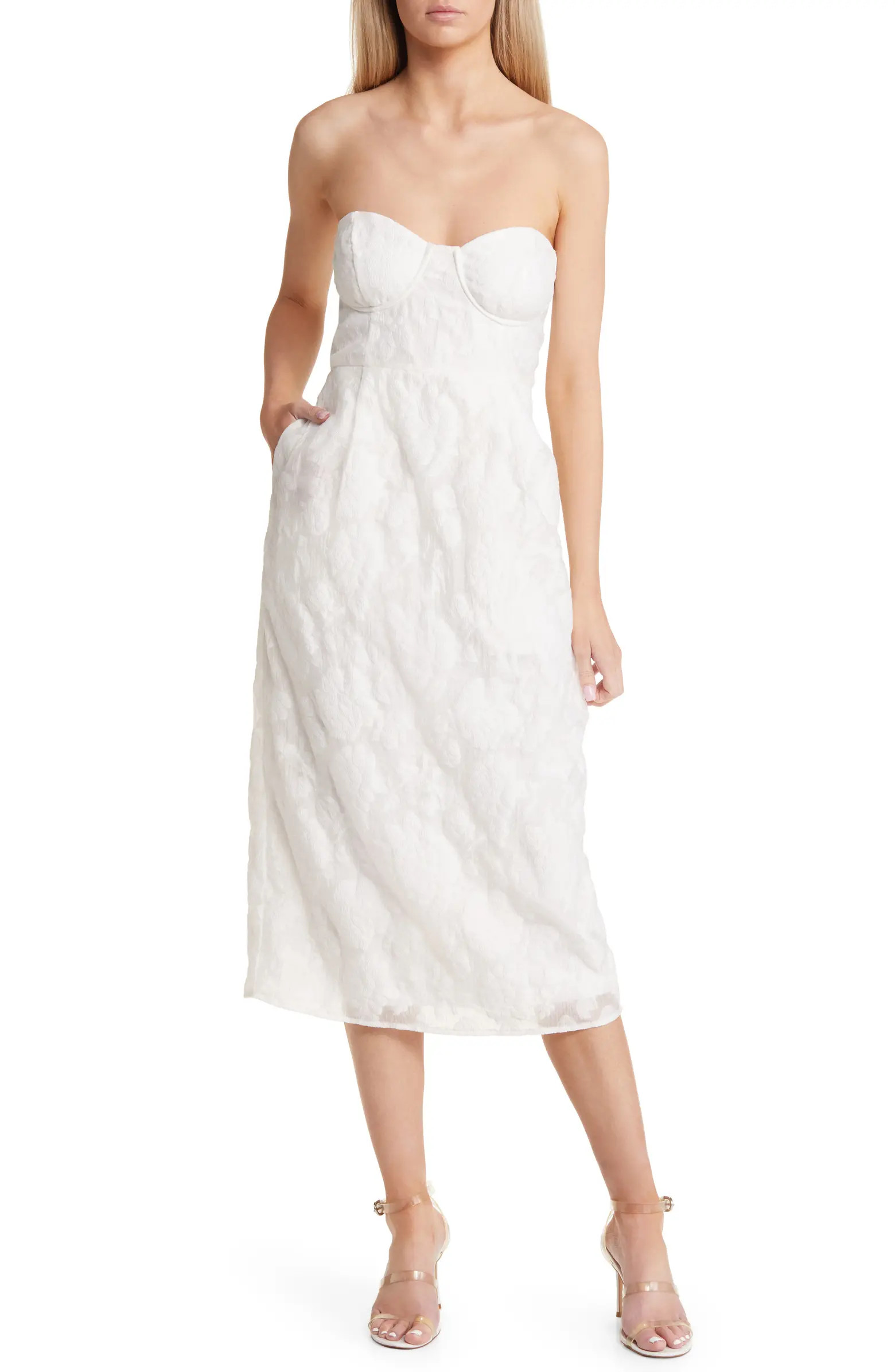 From This Day Strapless Underwire Jacquard Cocktail Dress | Nordstrom