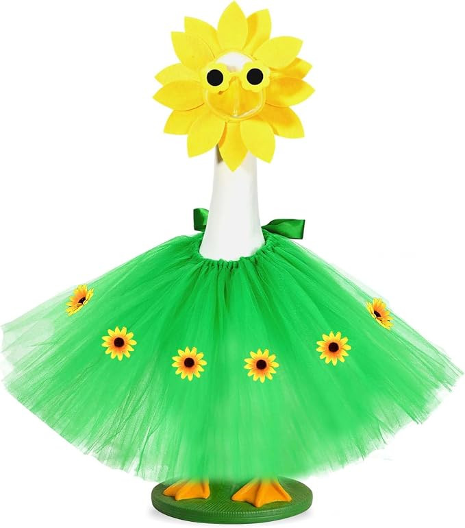 Sunflower Porch Goose Outfits Spring Summer Goose Outfit Headpiece Glasses Tutu Skirt Fits 23" Ce... | Amazon (US)