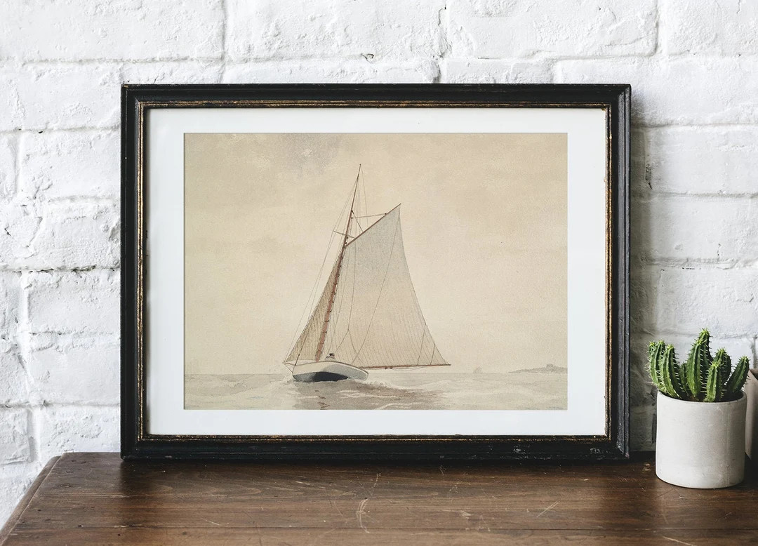 Seascape Painting Sailboat Painting Sailboat Print Nautical - Etsy | Etsy (US)