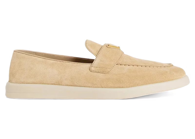 Prada Suede Leather Loafers (Women's) Sneakers in Ecru | StockX