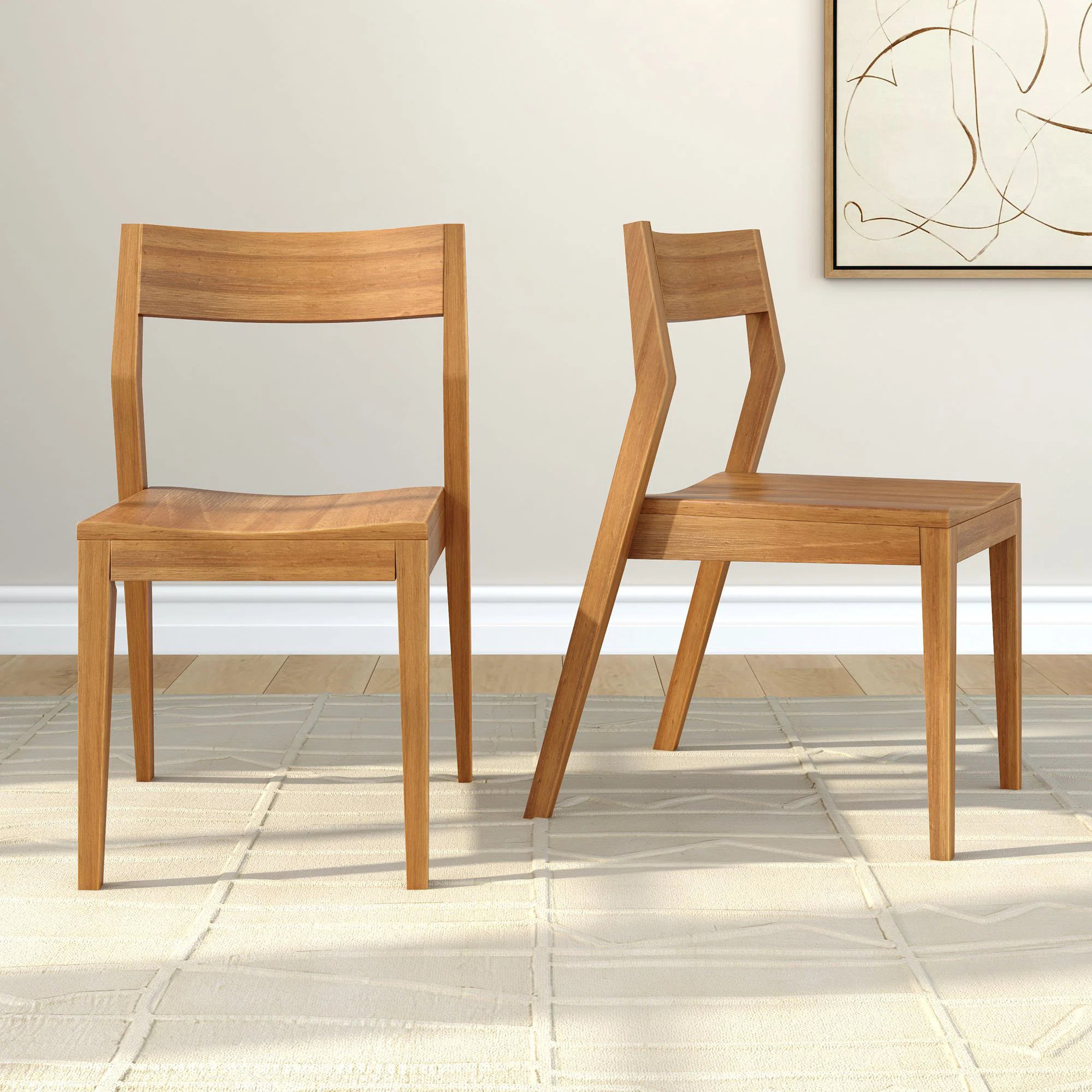 Linzy 18.5'' H Solid Wood Side Chair (Set of 2) | Wayfair North America