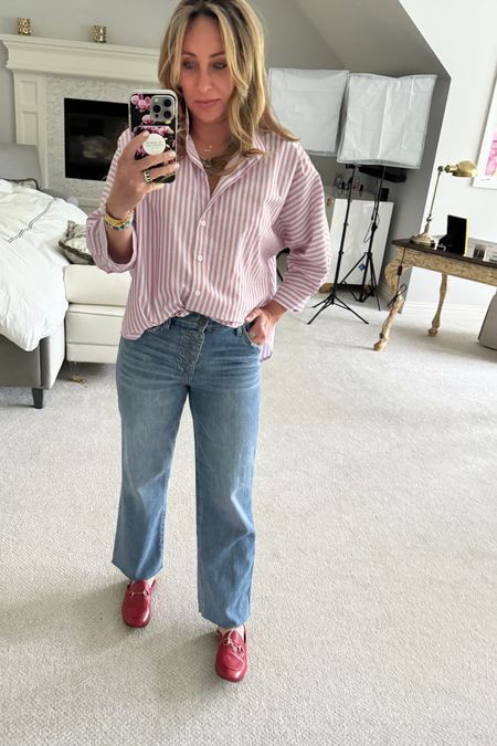 Do we see a theme here? Striped button up and loafers. It might be my spring uniform!!

#LTKStyleTip #LTKBeauty #LTKSeasonal