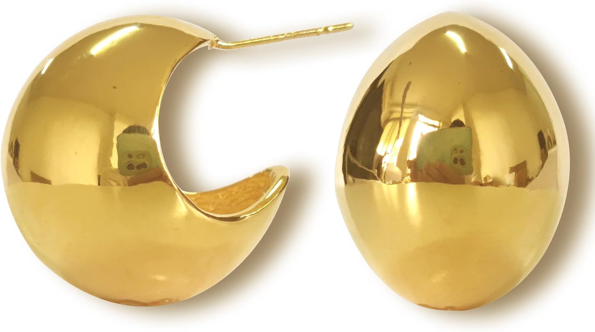 Gosikee Chunky Gold Hoop Earrings for Women, Hypoallergenic Drop Hoops Earrings with Sterling Sil... | Amazon (US)