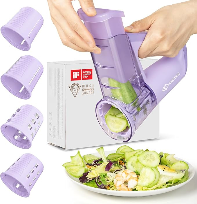 KEOUKE Electric Vegetable Slicer Handheld Cordless Salad Shooter One Touch Easy Control Rotary Gr... | Amazon (US)