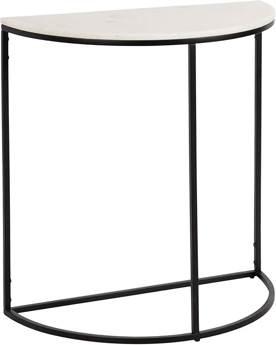 Kate and Laurel Dorrah Modern Round Marble Console Table for Entryway; 28 x 14 x 30; White and Bl... | Amazon (US)