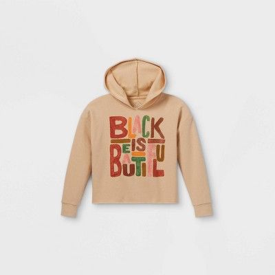 Black History Month Kids' 'Black Is Beautiful' Hooded Sweatshirt - Beige | Target