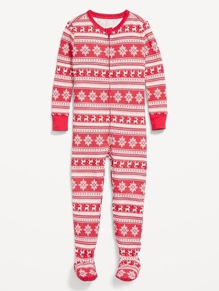 Unisex Matching Print Footed One-Piece Pajamas for Toddler &#x26; Baby | Old Navy (US)