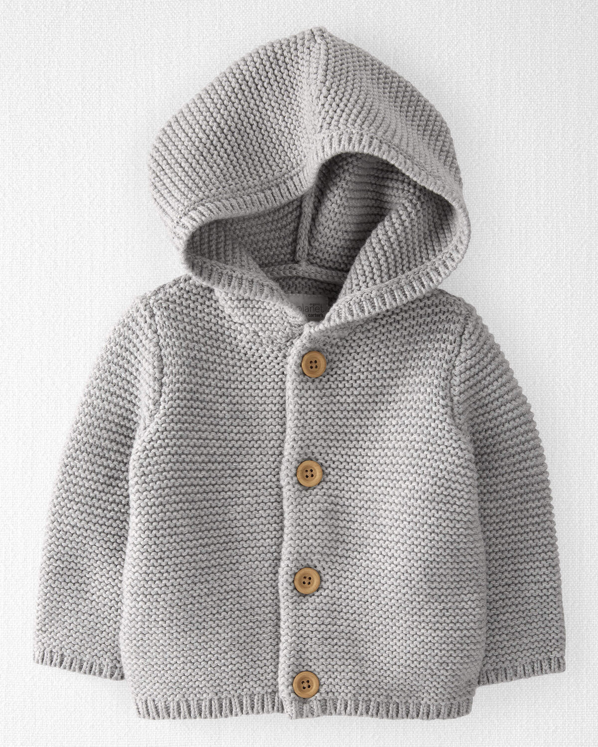 Gray Heather Baby Organic Signature Stitch Cardigan in Gray | carters.com | Carter's
